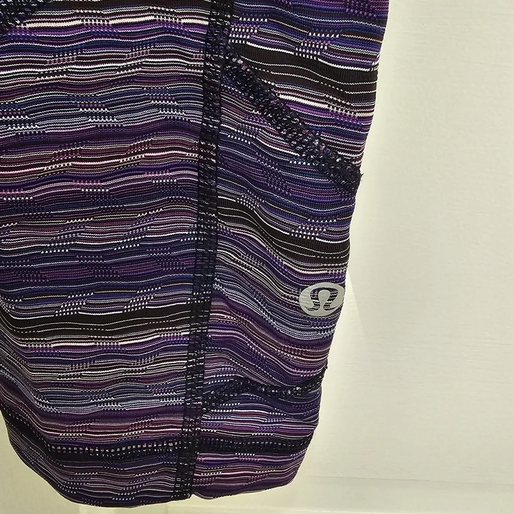 Lululemon Pace Rival Crop Leggings Space Dye Twist Ultra Violet Multi Size 4